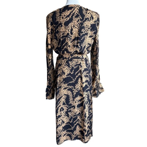 Paige Chamomile Dress‎ Size Small Hyde Black Mixed Tiger Print 100% Silk Lined - Picture 7 of 11